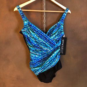 Black, blue multicolor one-piece Miraclesuit